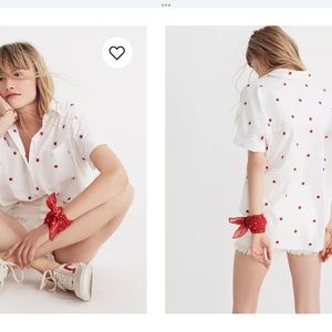 Madewell Star Embroidered Courier Shirt, size XL